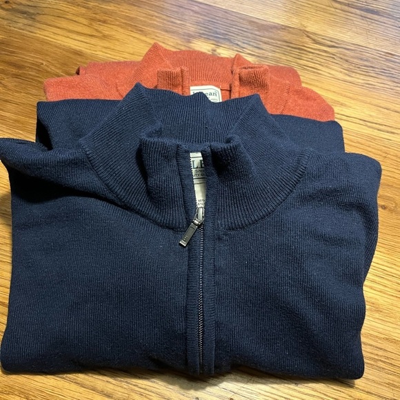 L.L. Bean (2) Half Zip Sweater Pull Overs Size Large/Tall Cashmere Blend - Picture 1 of 16